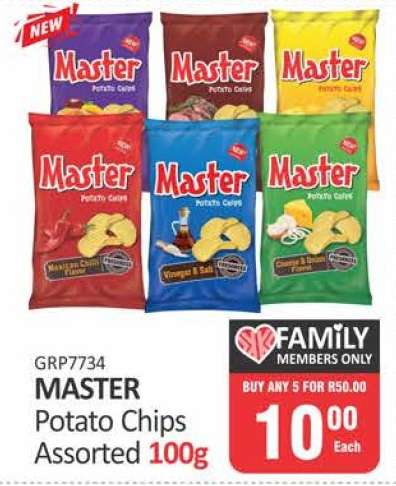 MASTER Potato Chips Assorted 100g