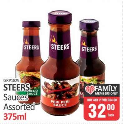 STEERS Sauces Assorted