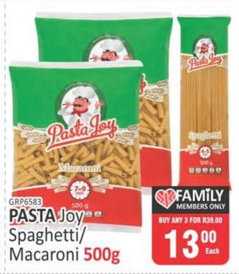 PASTA Joy Spaghetti/Macaroni 500g