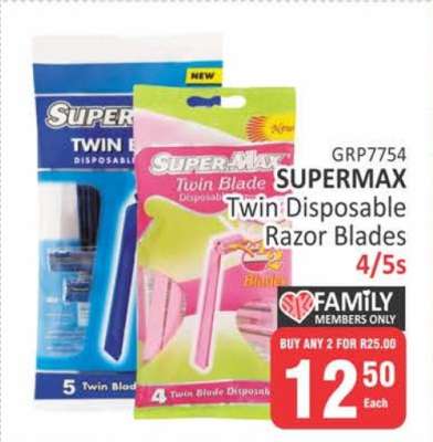 SUPERMAX Twin Disposable Razor Blades