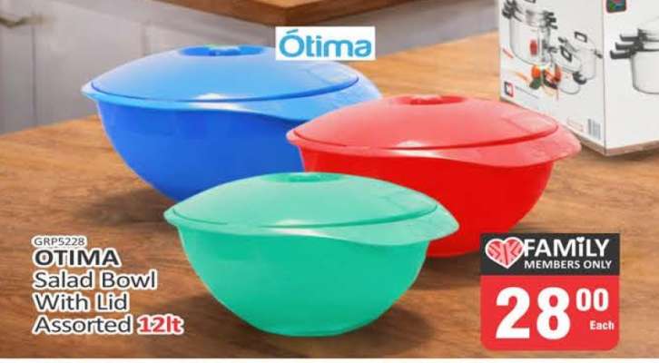 OTIMA Salad Bowl With Lid Assorted 12lt