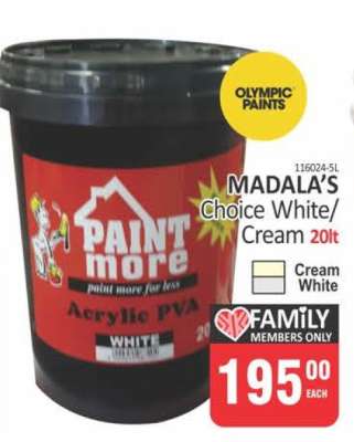 MADALA’S Choice White/Cream 20lt