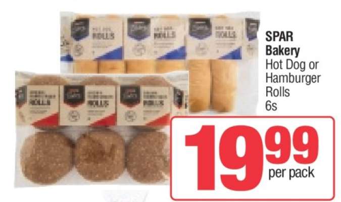 SPAR Bakery Hot Dog or Hamburger Rolls