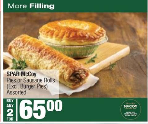 SPAR McCoy Pies or Sausage Rolls