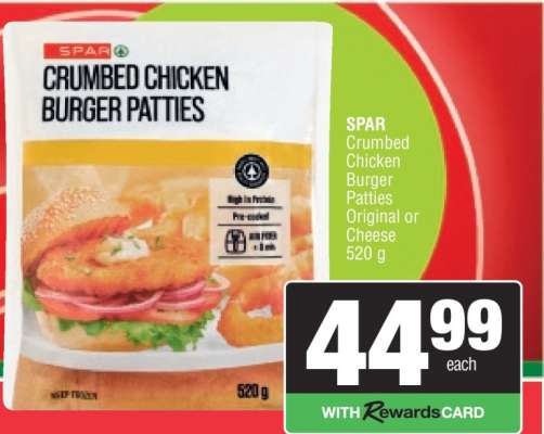 SPAR Crumbed Chicken Burger Patties