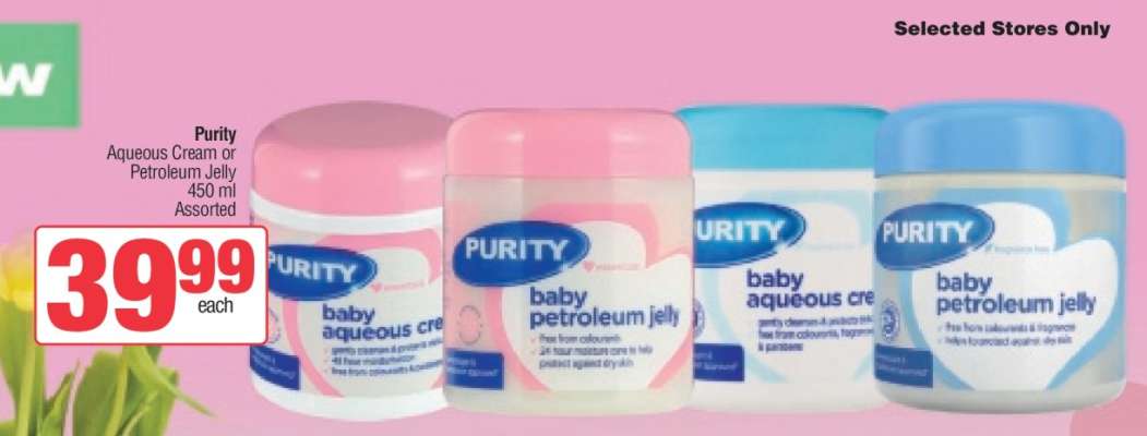 Purity Aqueous Cream or Petroleum Jelly