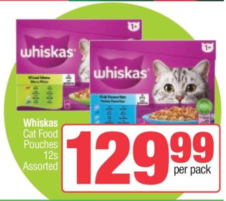 Whiskas Cat Food Pouches 12s Assorted
