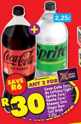 Coca-Cola Zero/No Caffeine/Light/Sprite Zero/Fanta Zero/Stoney Zero Ginger Beer Soft Drink