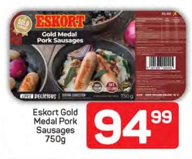 Eskort Gold Medal Pork Sausages 750g