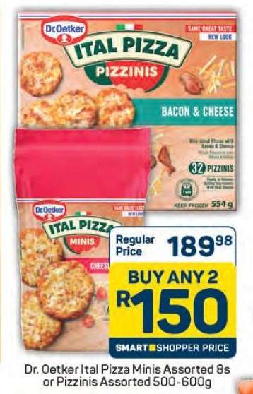 Dr. Oetker Ital Pizza Minis Assorted 8s or Pizzinis Assorted 500-600g