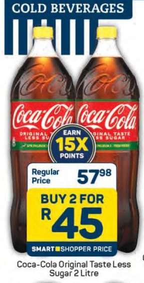 Coca-Cola Original Taste Less Sugar 2 Litre