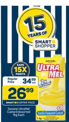 Danone Ultramel Custard Assorted 1kg Each