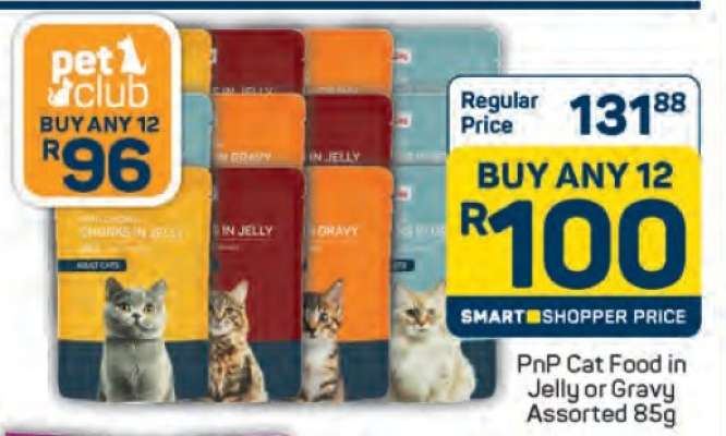 PnP Cat Food in Jelly or Gravy Assorted 85g