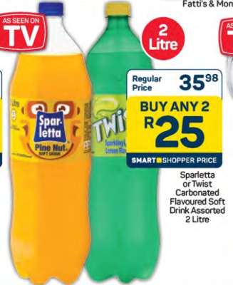 Sparletta or Twist Carbonated Flavoured Soft Drink