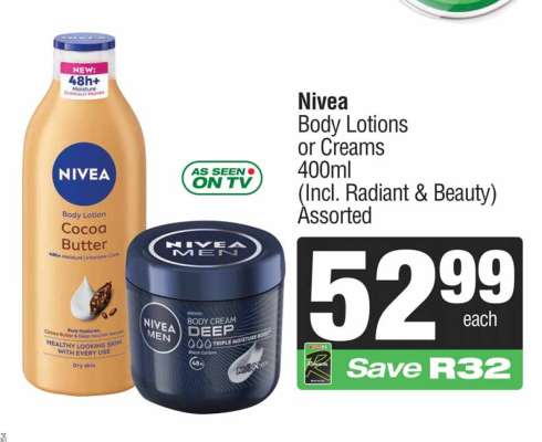 Nivea Body Lotions or Creams