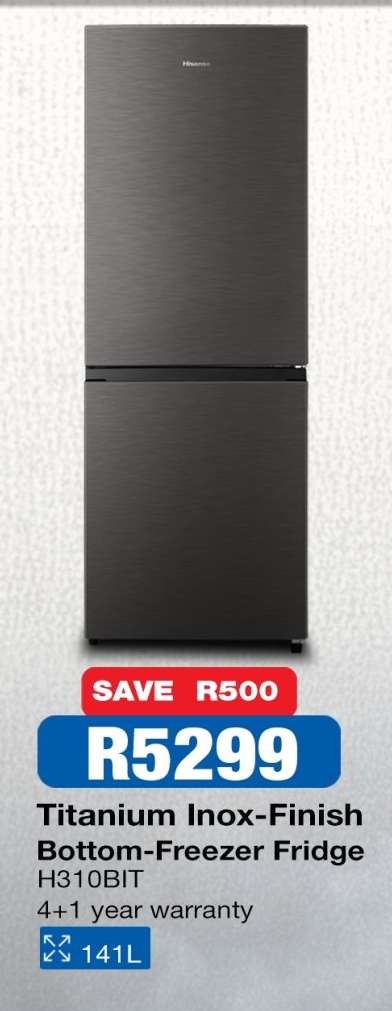 Titanium Inox-Finish Bottom-Freezer Fridge