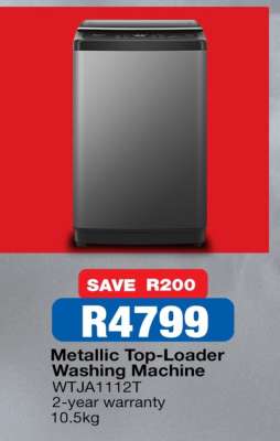 Metallic Top-Loader Washing Machine