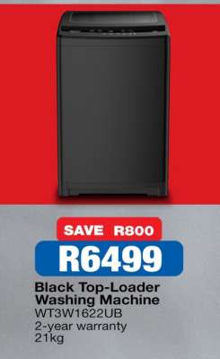 Black Top-Loader Washing Machine