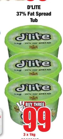 D'Lite 37% Fat Spread Tub