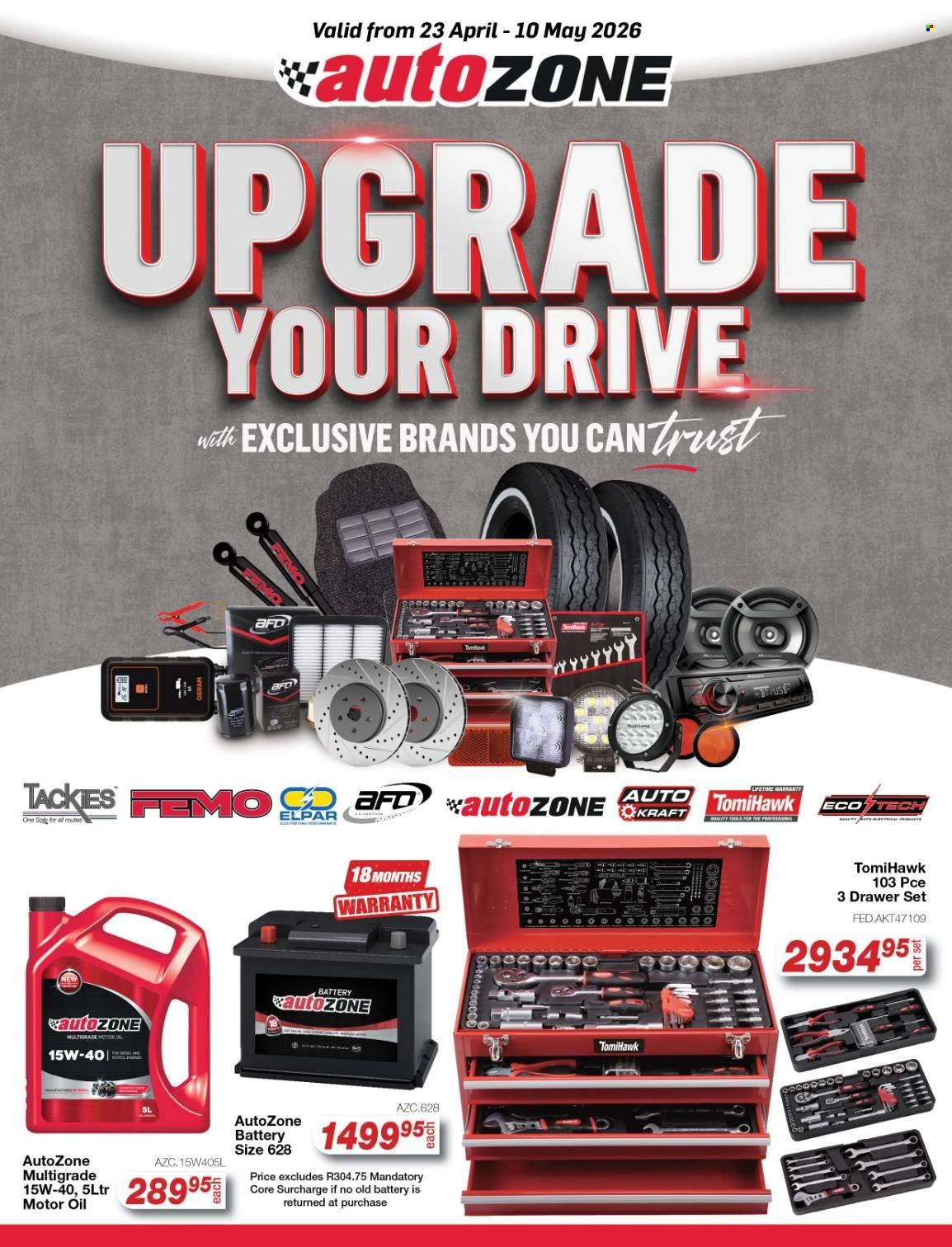 AutoZone specials - 23/04/2026 - 10/05/2026. Page 1