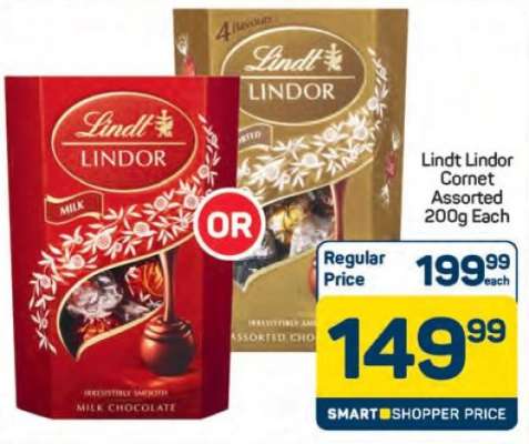 Lindt Lindor Cornet Assorted 200g Each