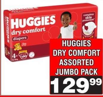 HUGGIES DRY COMFORT ASSORTED JUMBO PACK