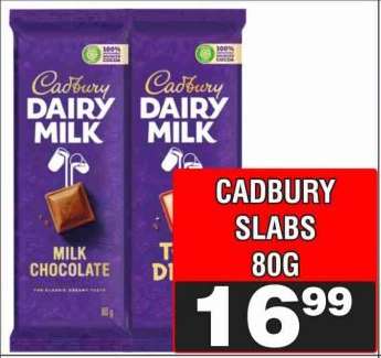 CADBURY SLABS 80G