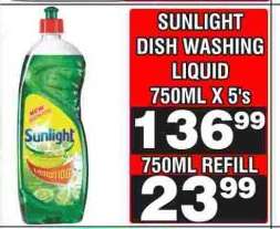 SUNLIGHT DISH WASHING LIQUID 750ML REFILL