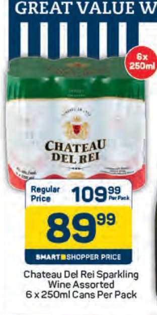 Chateau Del Rei Sparkling Wine Assorted 6 x 250ml Cans Per Pack