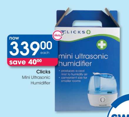 Clicks Mini Ultrasonic Humidifier