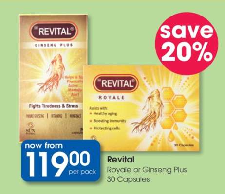 Revital Royale or Ginseng Plus 30 Capsules