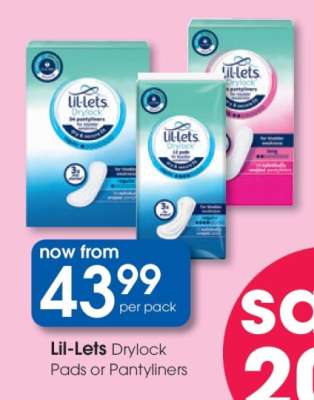 Lil-Lets Drylock Pads or Pantyliners