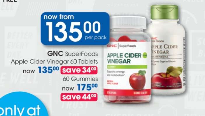 GNC SuperFoods Apple Cider Vinegar 60 Tablets