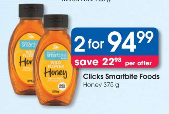 Clicks Smartbite Foods Honey 375 g