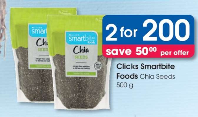 Clicks Smartbite Foods Chia Seeds 500 g