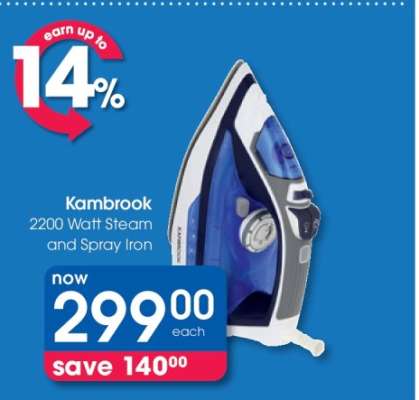 Kambrook 2200 Watt Steam and Spray Iron