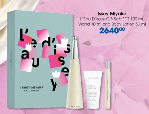 Issey Miyake L’Eau D’Issey Gift Set: EDT 100 ml, Wand 10 ml and Body Lotion 50 ml