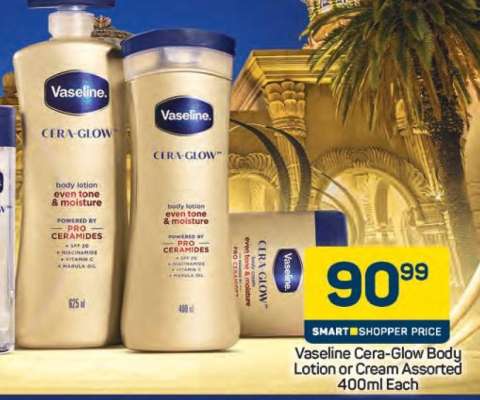 Vaseline Cera-Glow Body Lotion or Cream Assorted 400ml Each