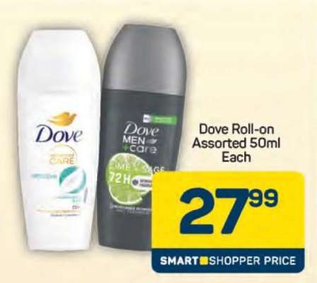 Dove Roll-on Assorted 50ml Each