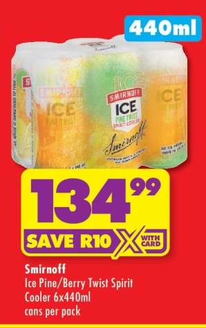 Smirnoff Ice Pine/Berry Twist Spirit Cooler 6x440ml