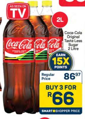 Coca-Cola Original Taste Less Sugar 2 Litre