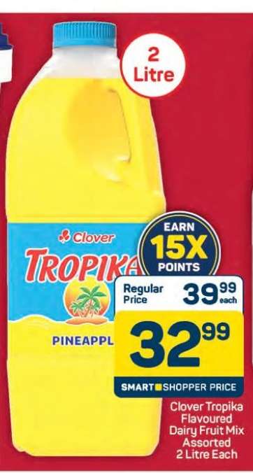 Clover Tropika Flavoured Dairy Fruit Mix Assorted 2 Litre Each