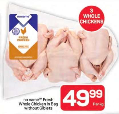 no name™ Fresh Whole Chicken in Bag Without Giblets