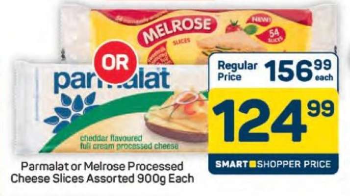 Parmalat or Melrose Processed Cheese Slices Assorted 900g Each