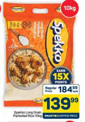 Spekko Long Grain Parboiled Rice 10kg