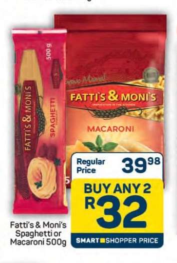 Fatti's & Moni's Spaghetti or Macaroni 500g