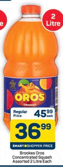 Brookes Oros Concentrated Squash Assorted 2 Litre Each
