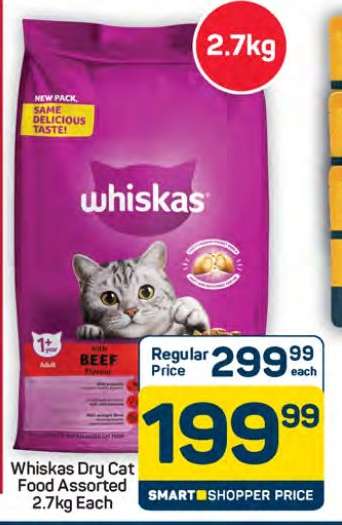 Whiskas Dry Cat Food
Assorted 2.7kg Each