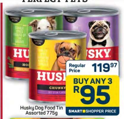 Husky Dog Food Tin Assorted 775g
