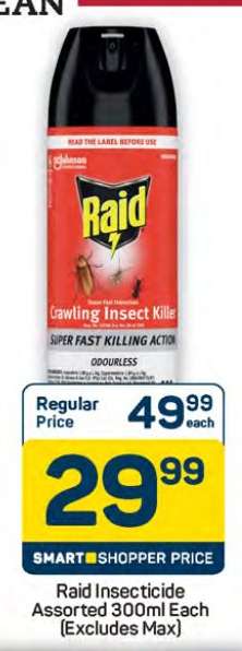 Raid Insecticide Assorted 300ml Each (Excludes Max)